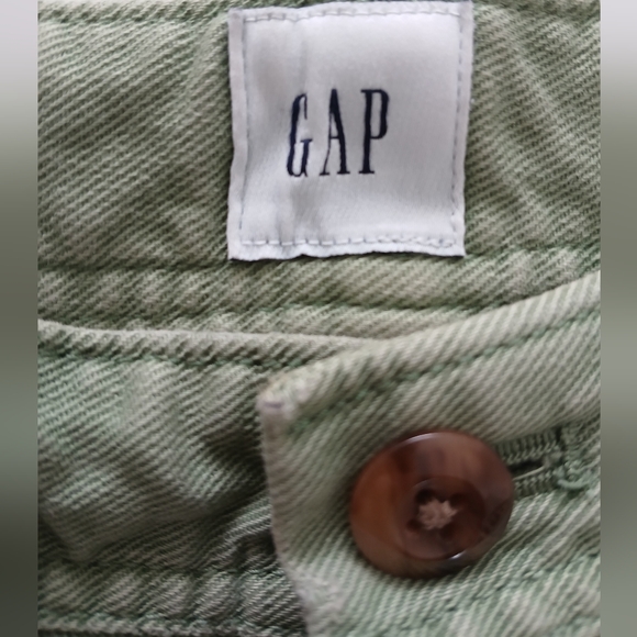 GAP Highrise Wide Leg Ankle length Jeans Olive green Sz 26 /4 - Picture 7 of 13